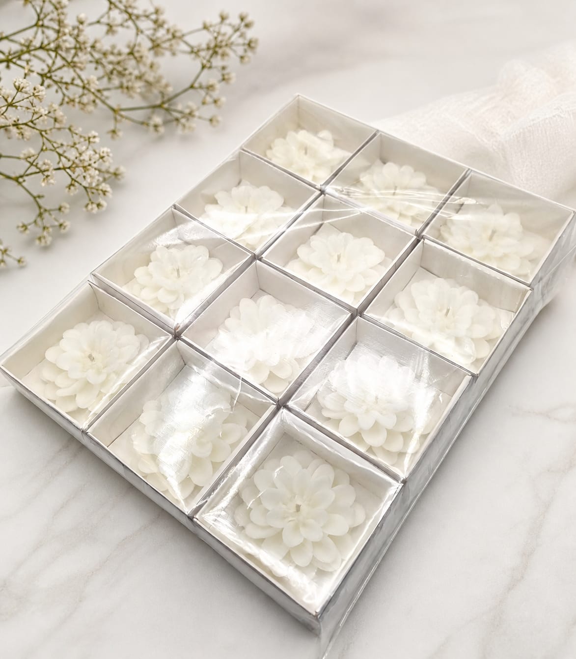 Lotus Çiçeği Mum 12'li Paket Hediyelik